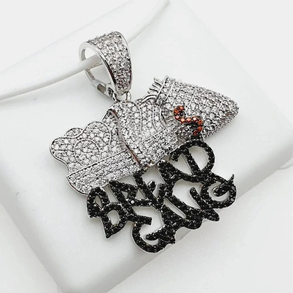 "925 Sterling Silver Plated CZ Pendant, INUS1BR288 - Picture 6 of 9